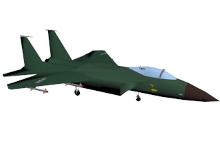 3D модель самолёта F-15 скачать бесплатно, военная техника, транспорт